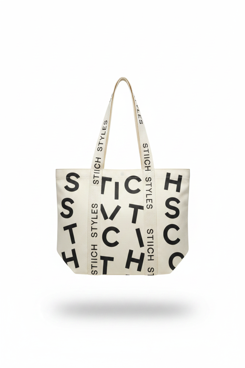 STIICH STYLES Tote Bag with bold oversized lettering