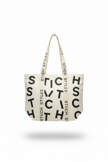 STIICH STYLES Tote Bag with bold oversized lettering