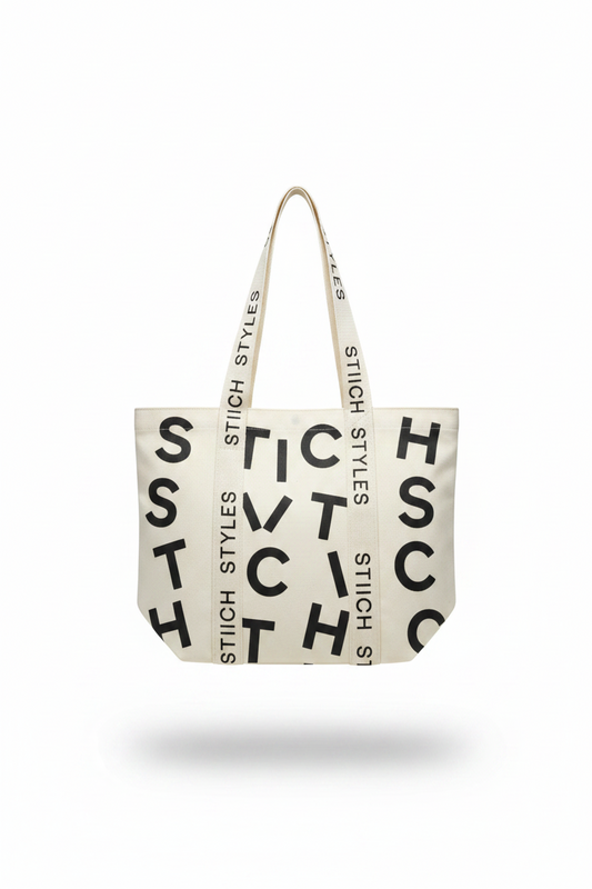 STIICH STYLES Tote Bag with bold oversized lettering
